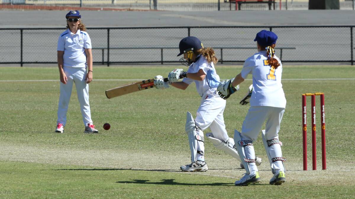 SMACK: Isabelle Afaras during her innings for New South Wales against ACT at the Queen Elizabeth Oval in Bendigo. Picture: PETER WEAVING 