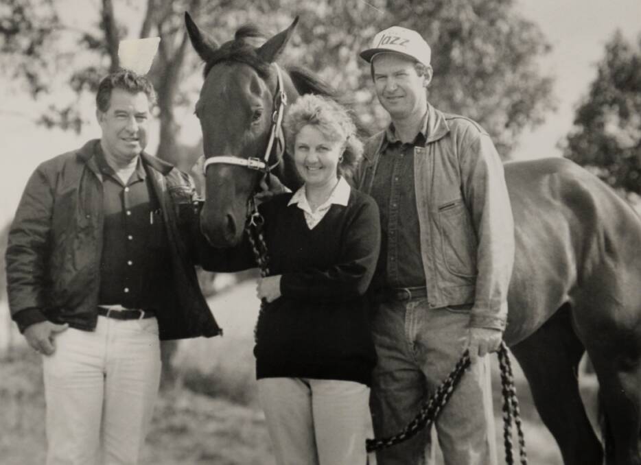 Owners John and Jeannie Fitzgerald, Moon Struck and trainer Dennis Wills. 