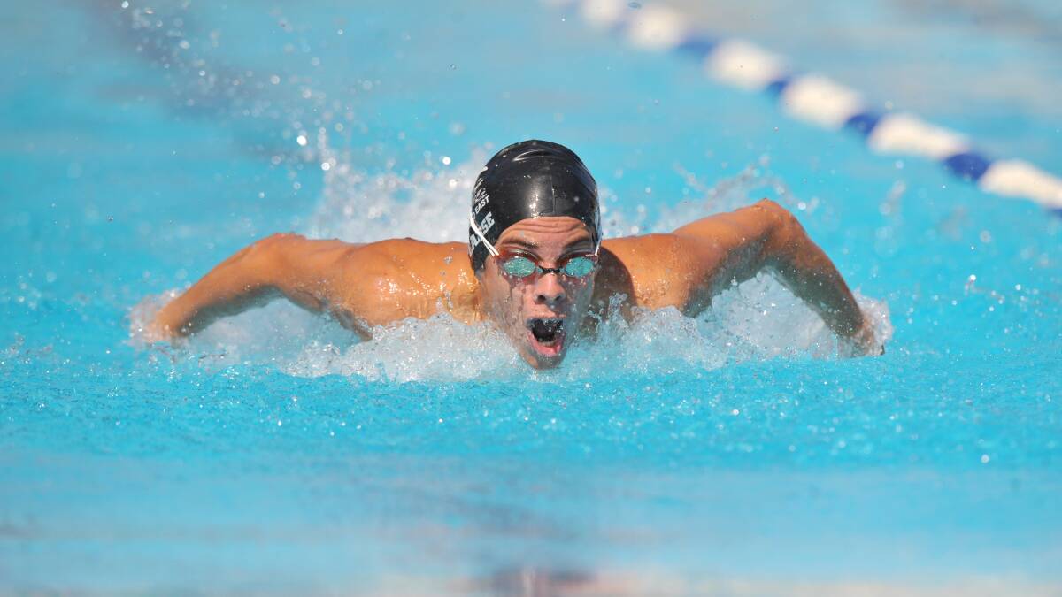 Harrison Pearce competes at the 2012 Victoria Country titles at Bendigo Aquatic Centre. 