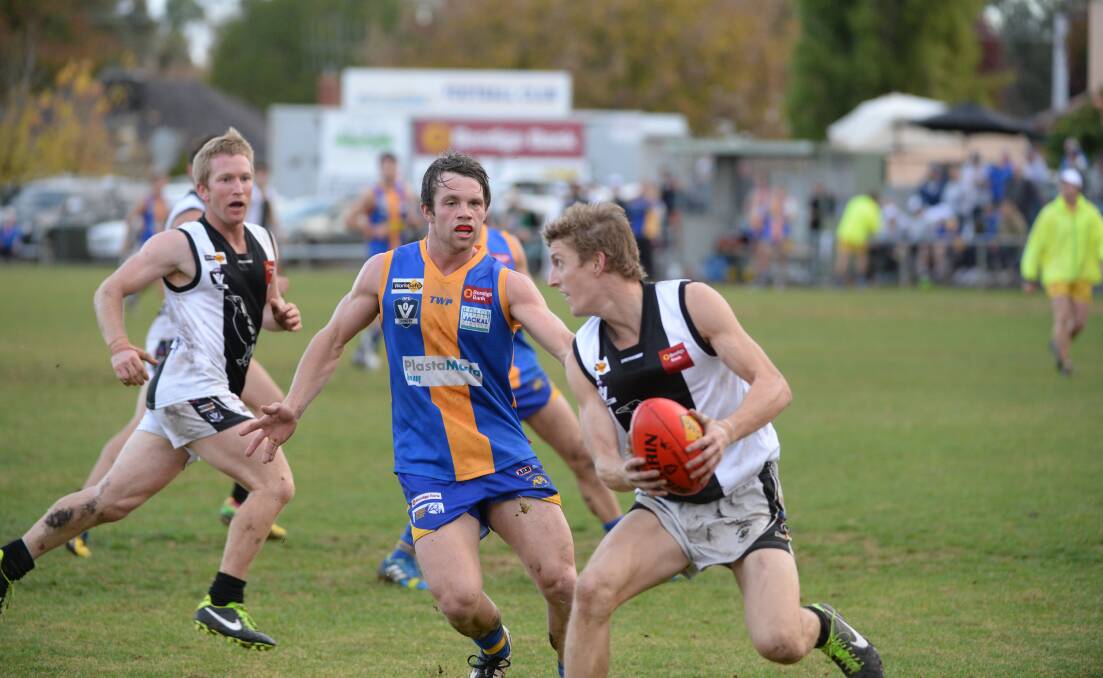 Maryborough's Luke Bucknall in the Magpies' clash with Golden Square at MyJet Oval. 