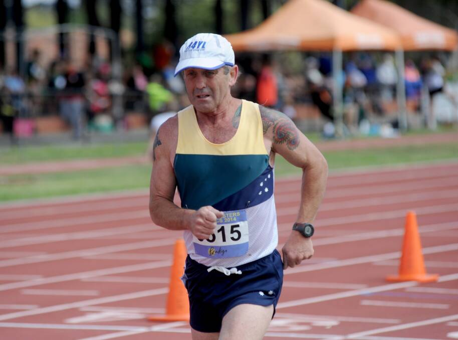 ON THE RUN: Colin Heywood in the 55-59 years 5000m. 