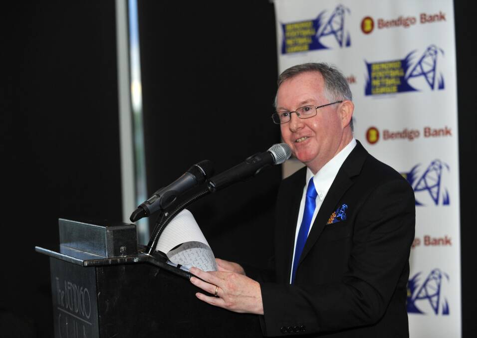 ALL SMILES: Bendigo Football Netball League chief Paul Byrne at the launch. Picture: JODIE DONNELLAN