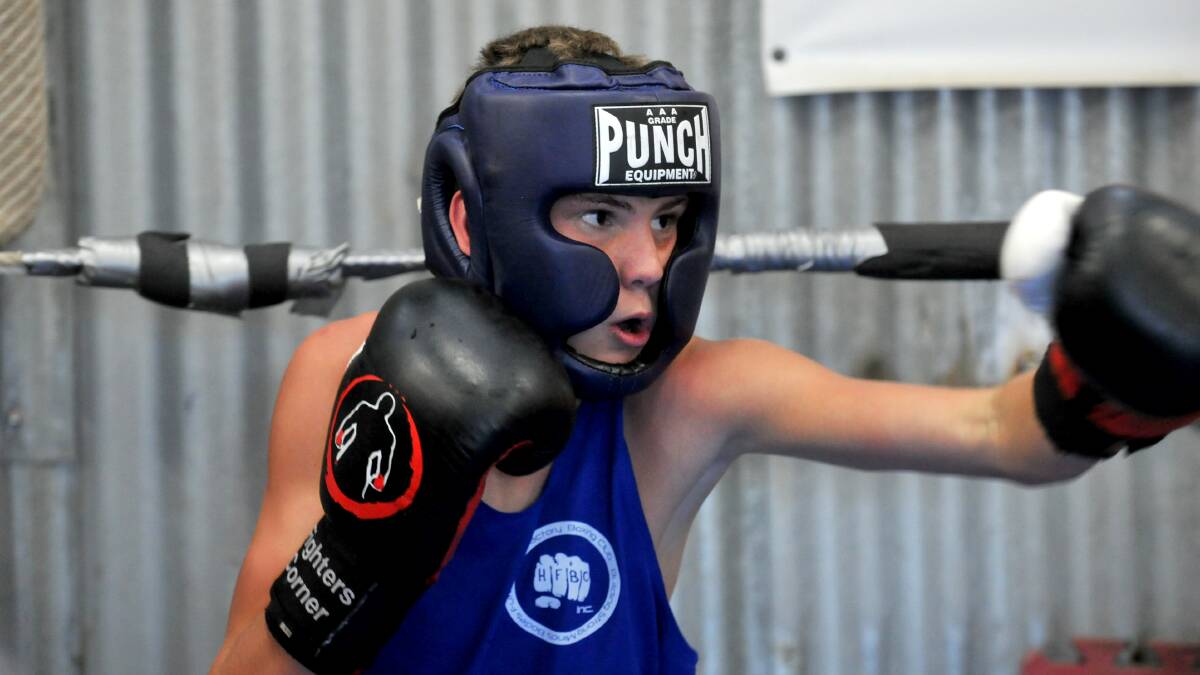 FOCUSED: Tully Scanlon spars at Hit Factory in Golden Square.  