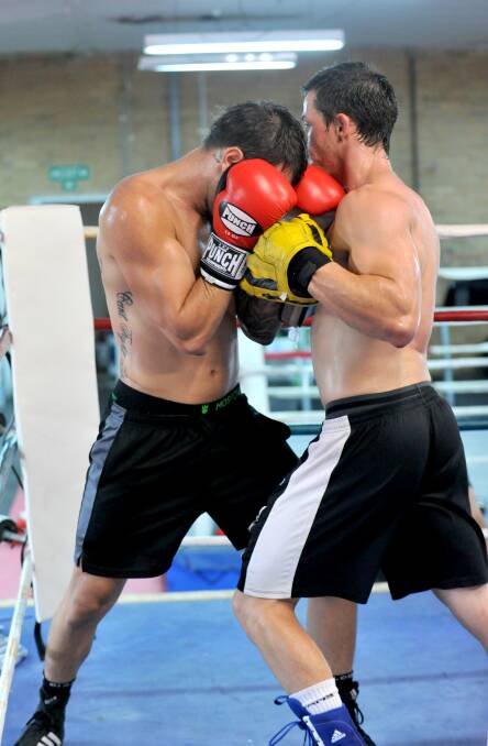The Piper brothers, Shane and Andrew, in training for Saturday night's boxing tournament to be held at Eaglehawk's Truscott Reserve. 