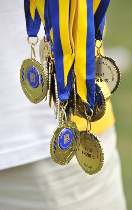 The BDCA's premiership medals struck for the 2010-11 season. 
