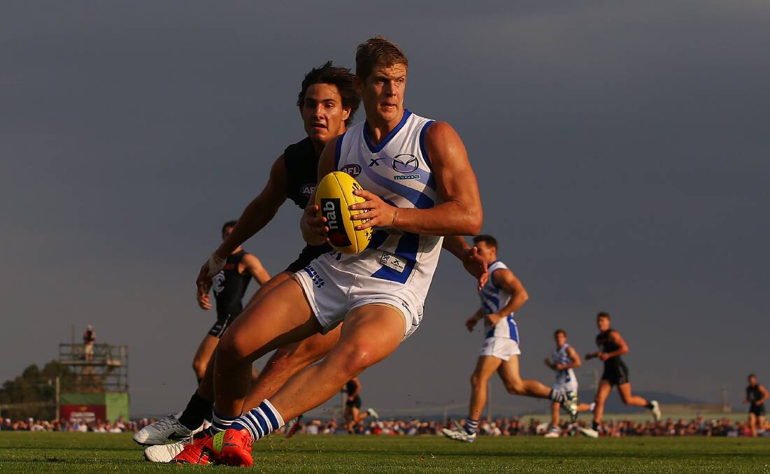 NEW LOOK: Nick Dal Santo in action for North Melbourne in the pre-season clash with Carlton at North Ballarat's Eureka Stadium. Picture: GETTY 