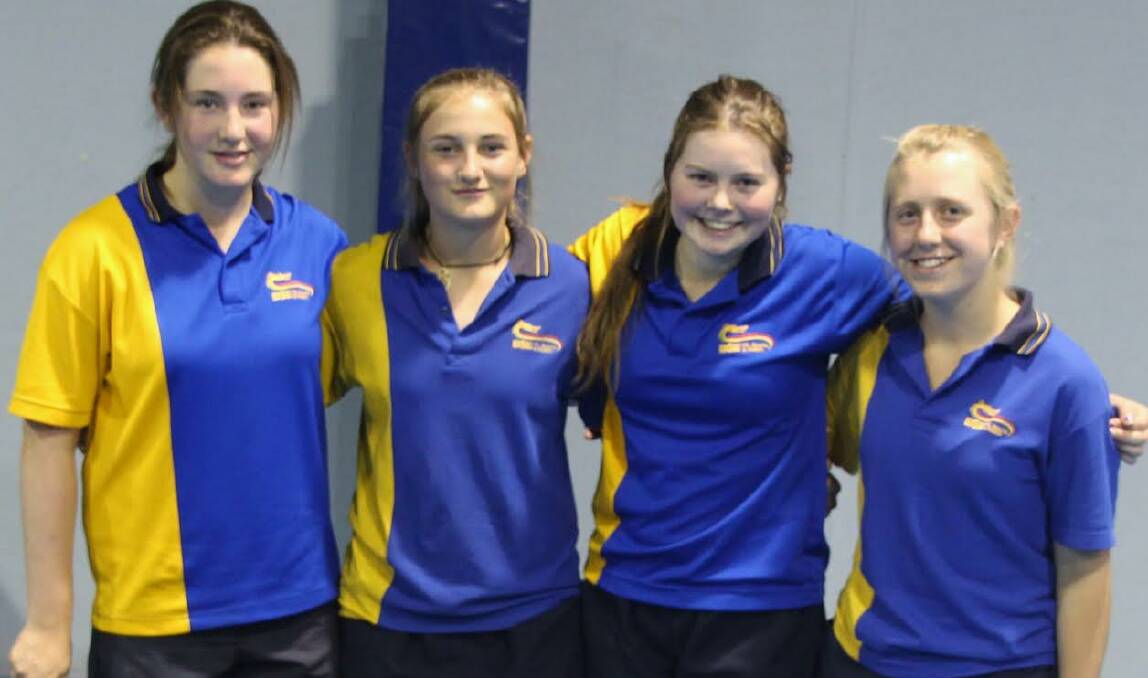TOP FOUR: BSE table tennis team-mates Steph Connell, Jackie Radnell, Jemimah Bish and Caitlin Rowlatt. Picture: CONTRIBUTED