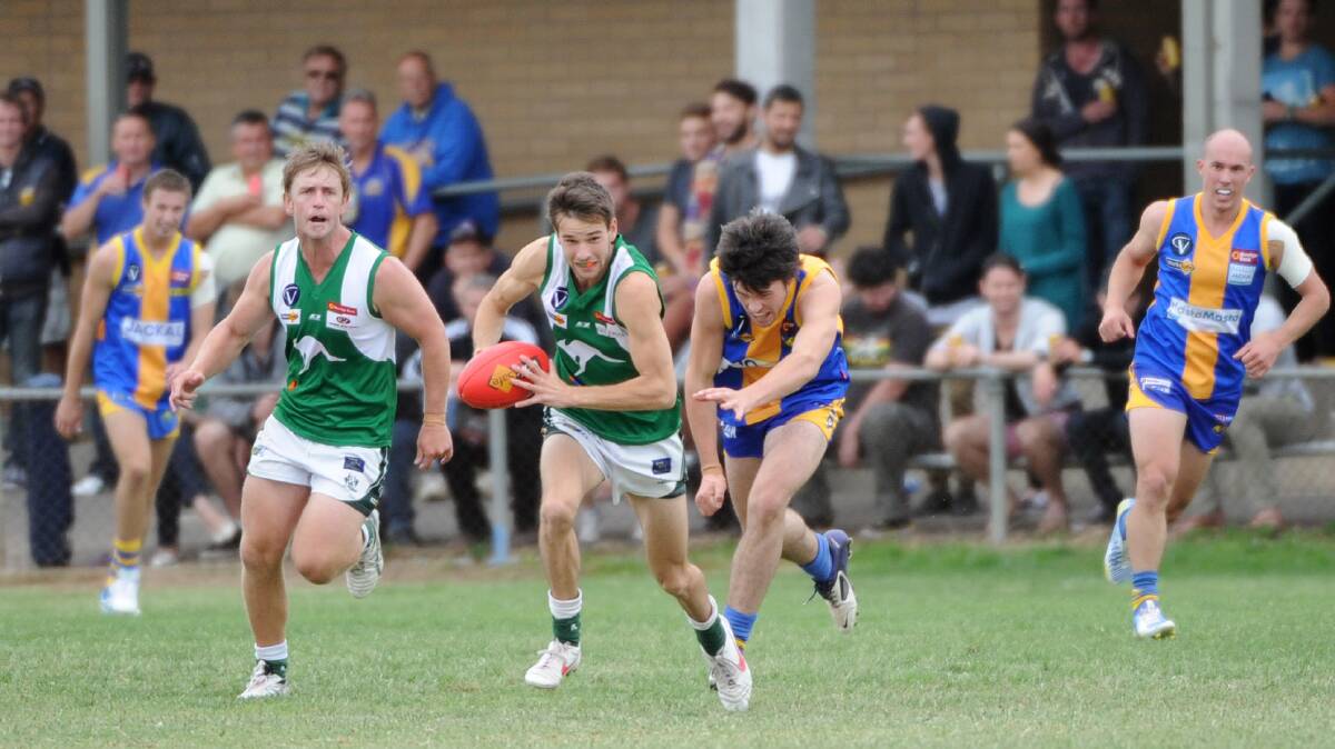 big game: Kangaroo Flat played on Golden Square's turf in last season's Good Friday contest. The Roos are at home for this Friday's match. 