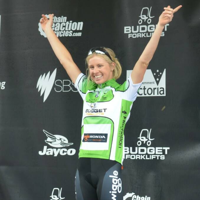 VICTORIOUS: Peta Mullens starred for Wiggle Honda. Picture CycleSport Victoria. 