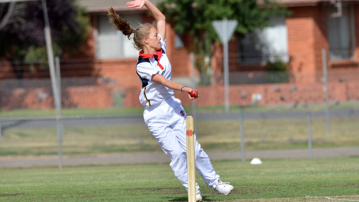 ON TARGET: Caitlin Edmunds bowls for South Australia against Victoria. 