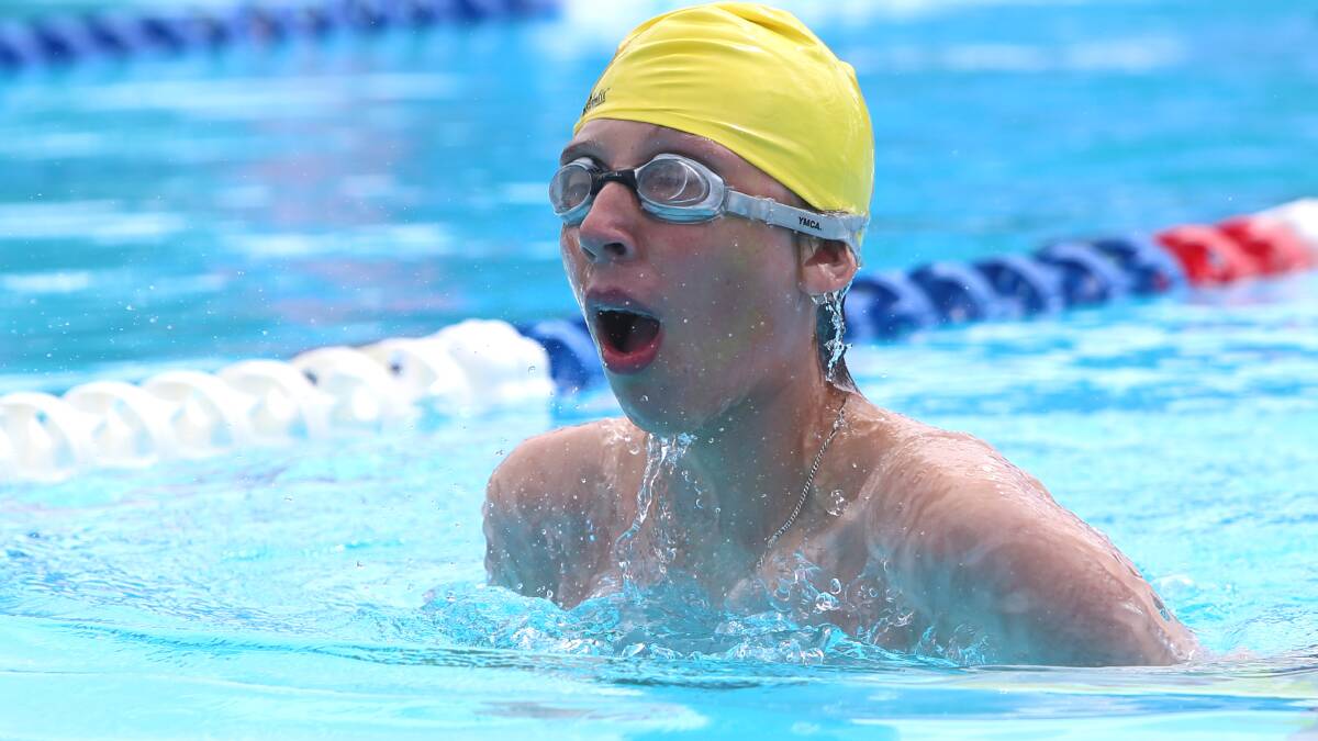Brandon Eriksson, 15, competes in the 50m breast-stroke. Picture: GLENN DANIELS