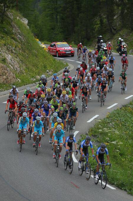 DAUNTING CLIMB: Action on the Col d'Izoard climb during Saturday's 14th stage in the Tour de France. Picture: GETTY  
