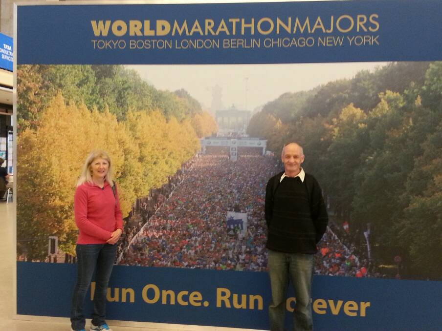 SUPERB FEAT: Jenny and Alan Buchanan ahead of the Berlin Marathon. Picture: CONTRIBUTED