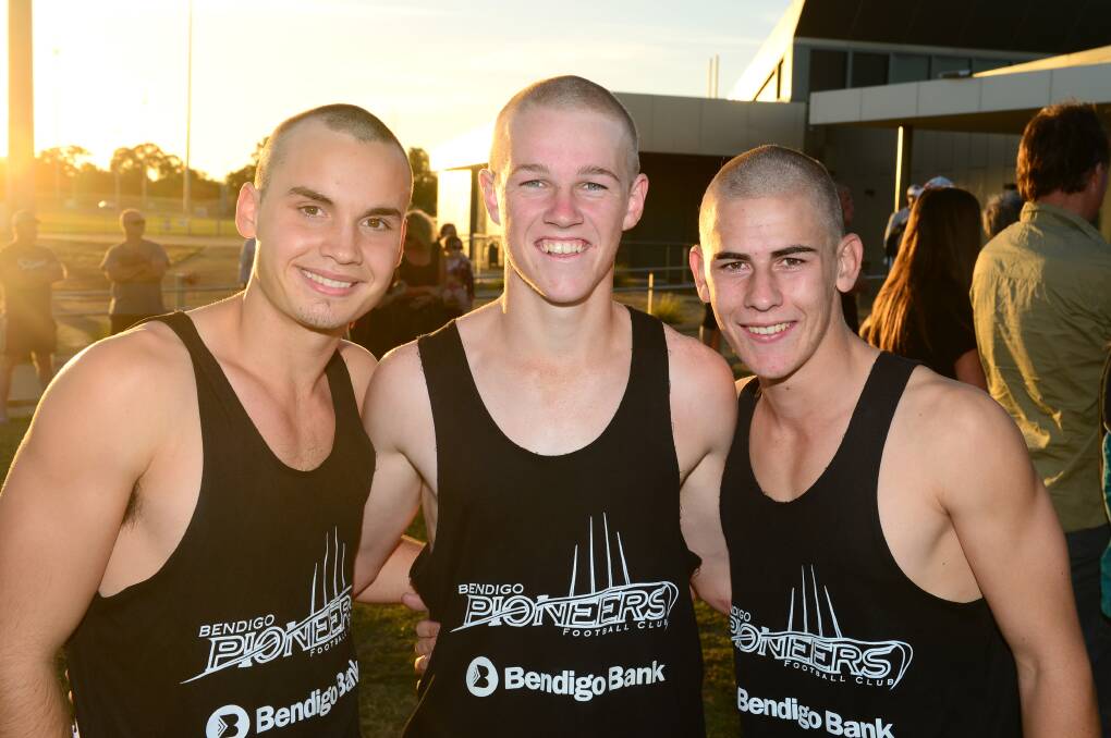 AFTER: The Bendigo Pioneers team-mates show off their new look.  