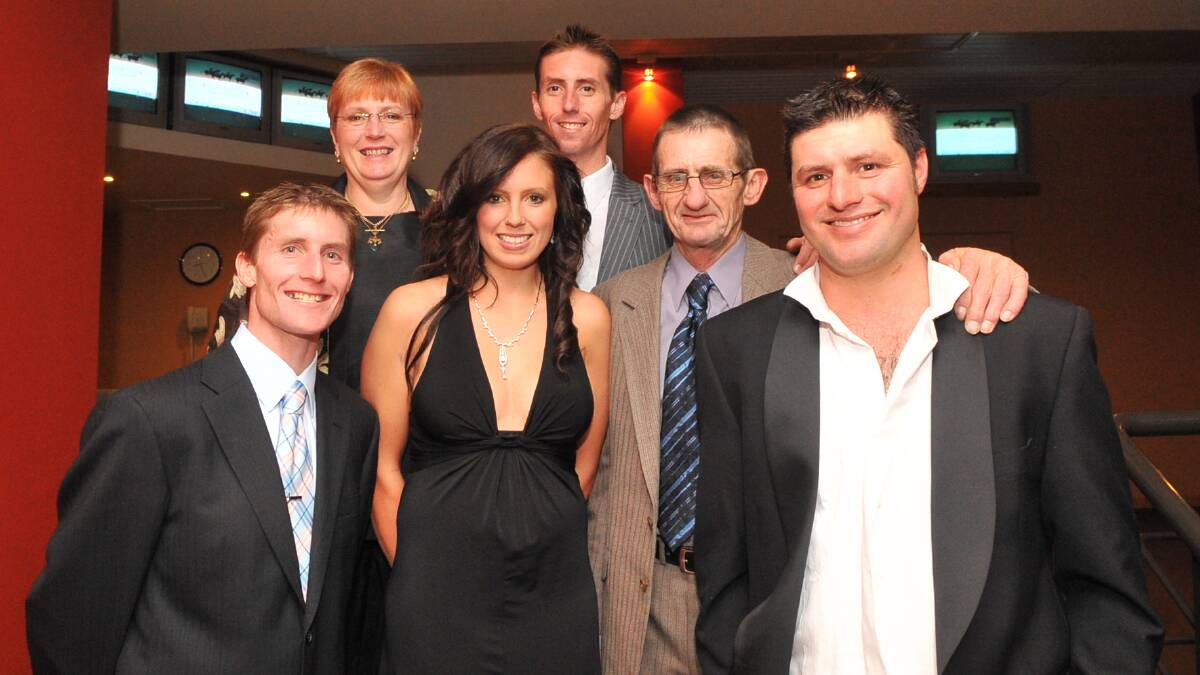 WELL-KNOWN FAMILY: Brad, Elaine, Stacey, Nash, Keith and Todd Rawiller at the Bendigo Horse of the Year awards in 2008. The Rawillers have achieved a lot of success on gallops tracks around the country. 
