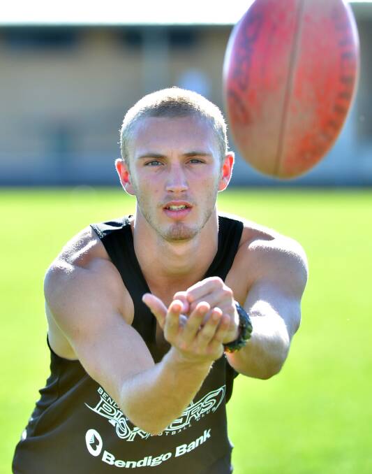 FOCUSED: Jaden McGrath from Kerang is learning plenty and improving skills throughout workouts at the  Bendigo Bank Pioneers Football Club and the AIS-AFL Academy. Picture: GLENN DANIELS