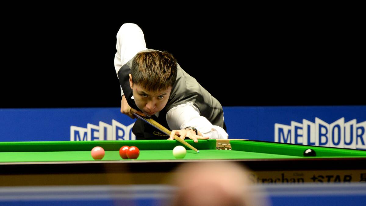 FIGHTBACK: China's Xiao Guodong on his way to a 5-4 victory in the round-two clah with Peter Ebdon at the $500,000 Australian Snooker Goldfields Open in Bendigo. Picture: JIM ALDERSEY