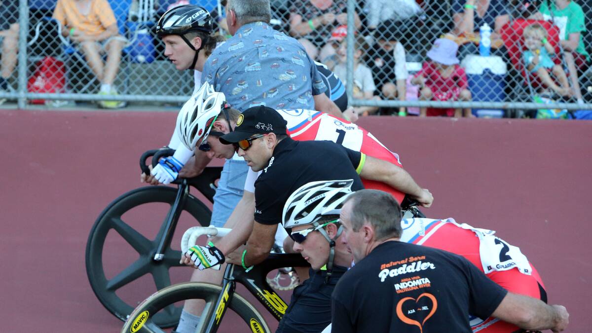 The backmarkers await the starter's gun in the Andy's Earthmovers Golden Mile Wheelrace (1600m). Picture: LIZ FLEMING 