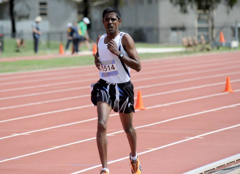 SUPERB RUN: Fiji's Bimlesh Kumar wins bronze in the 5000m. 