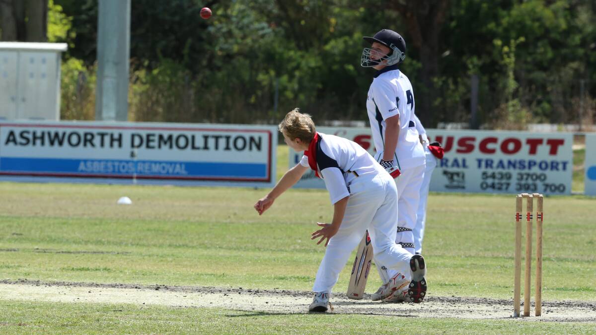 PACE: South Australia's Jonah Whitelum bowls in Sunday's match against Victoria at the Tannery Lane ground in Strathfiledsaye. Picture: PETER WEAVING  