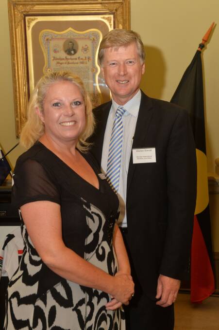 ALL SMILES: Committee member Wendy James and chairman Warren Sinnott. 