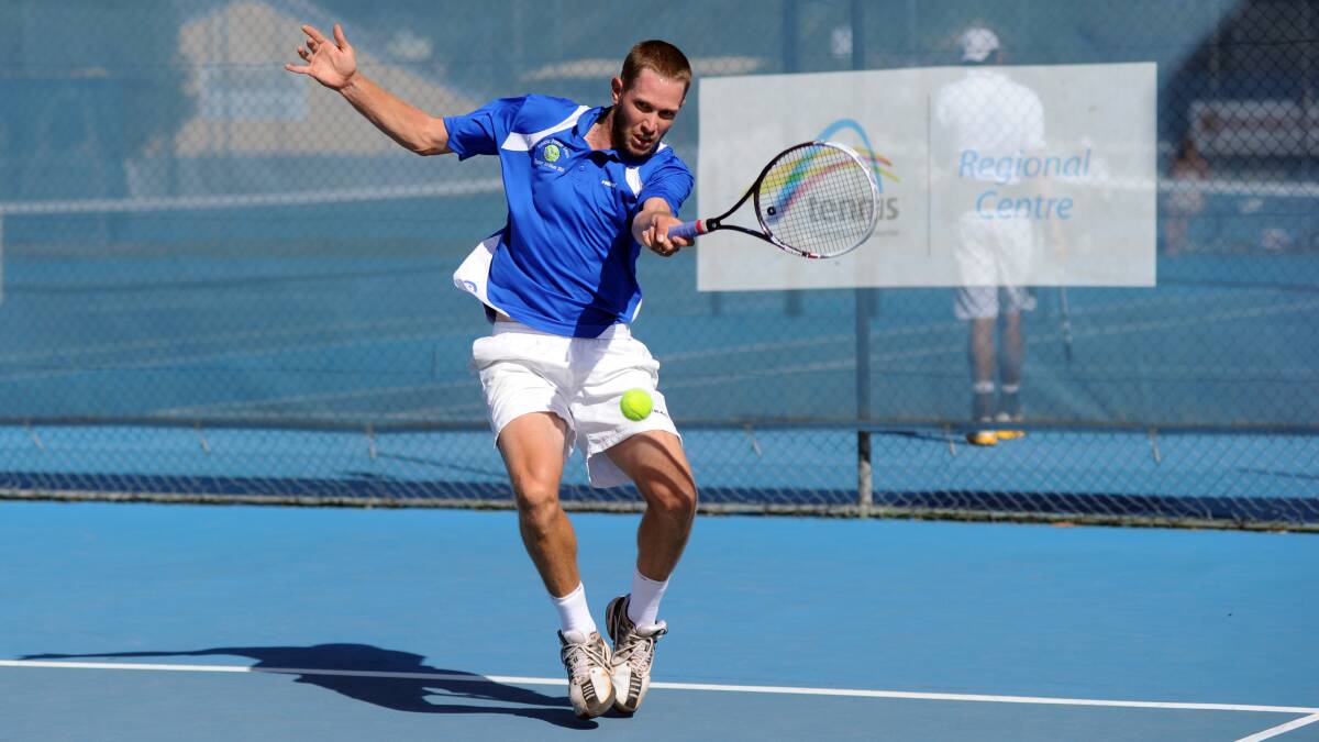 FOREHAND DRIVE: Bairnsdale's Aidan Fitzgerald in action for Country All Stars in last year's Premier League match in Bendigo. 