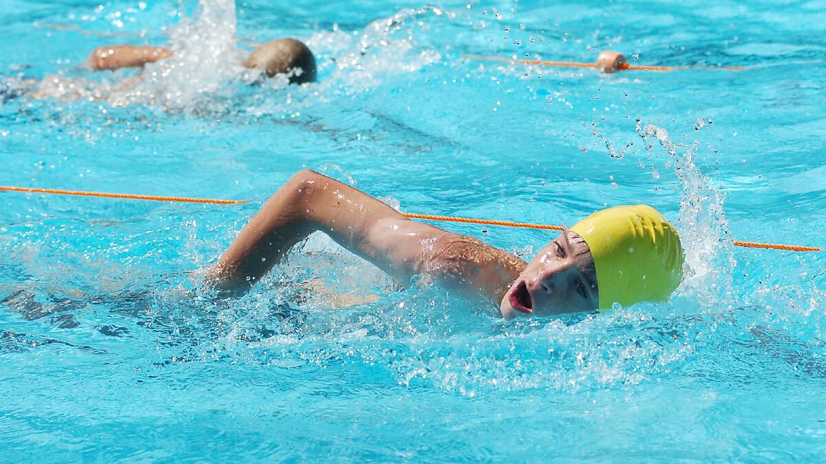 Dirk Muir contests the under-17 boys' 100m freestyle at Golden Square Secondary College's swimming carnival at the Golden Square pool in 2006. 
