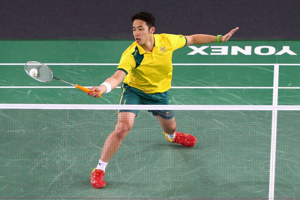 TOP SHOT: Jeff Tho in action for Australia's badminton team at the 2014 Glasgow Commonwealth Games. 