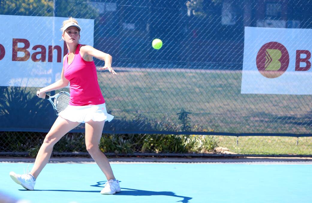 FOREHAND DRIVE: Tova Penno returns serve  in this season's play in the BTA's Premier League. Picture: LIZ FLEMING