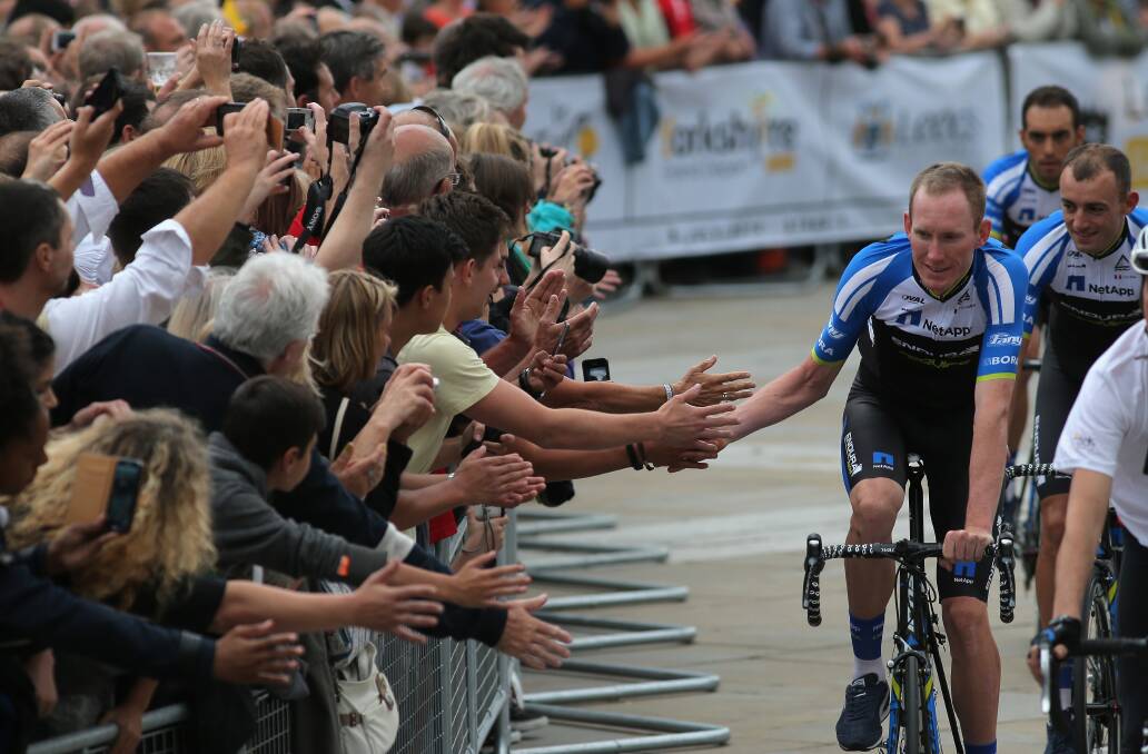 Zak Dempster high fives fans in this year's Tour de France. Picture: GETTY 