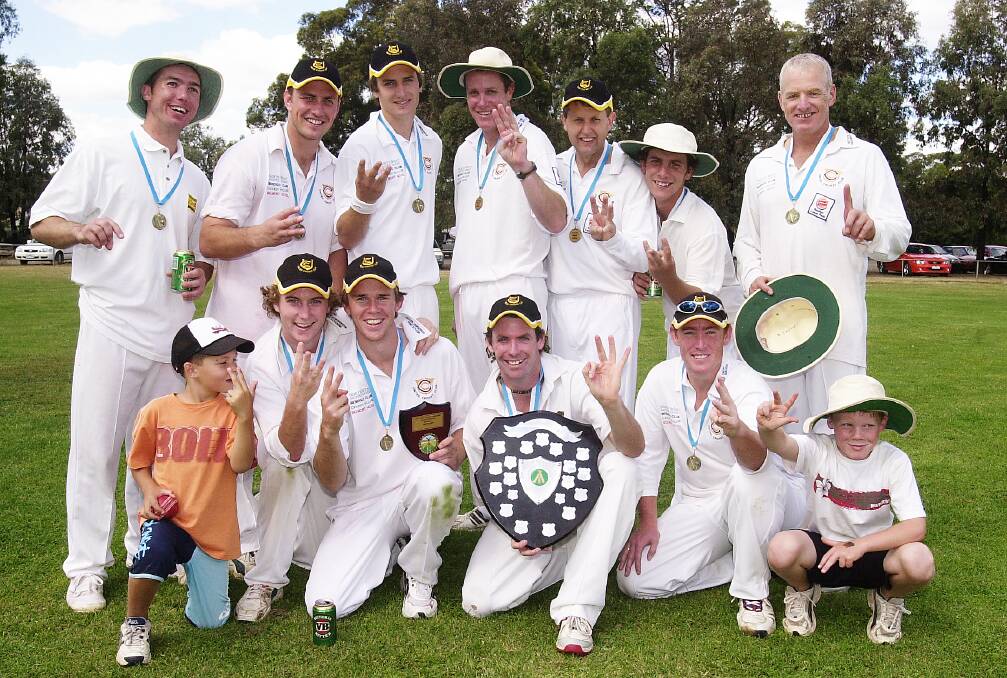 United Cricket Club's division one team celebates after winning the 2005-05 premiership. 