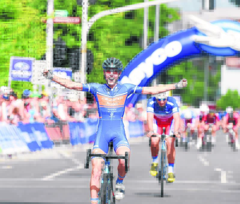 VICTORY: Bendigo's Chris Hamilton wins the under-23 criterium at the national road cycling championships in Ballarat. Picture: JUSTIN WHITELOCK