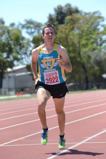 DETERMINATION: Kye Jenkyn races the 1500m. 