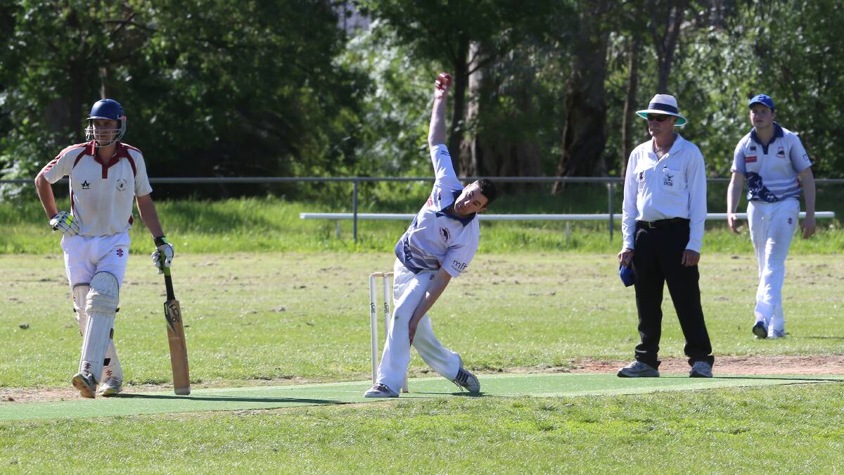 LINE AND LENGTH: Adam Brown bowls for Marong in the 2013-14 season. 
