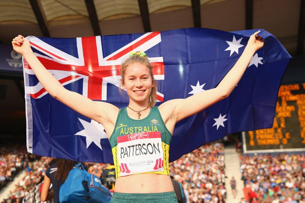 GOLD: Eleanor Patterson after winning the high jump at the Glasgow Commonwealth Games. Picture: GETTY 