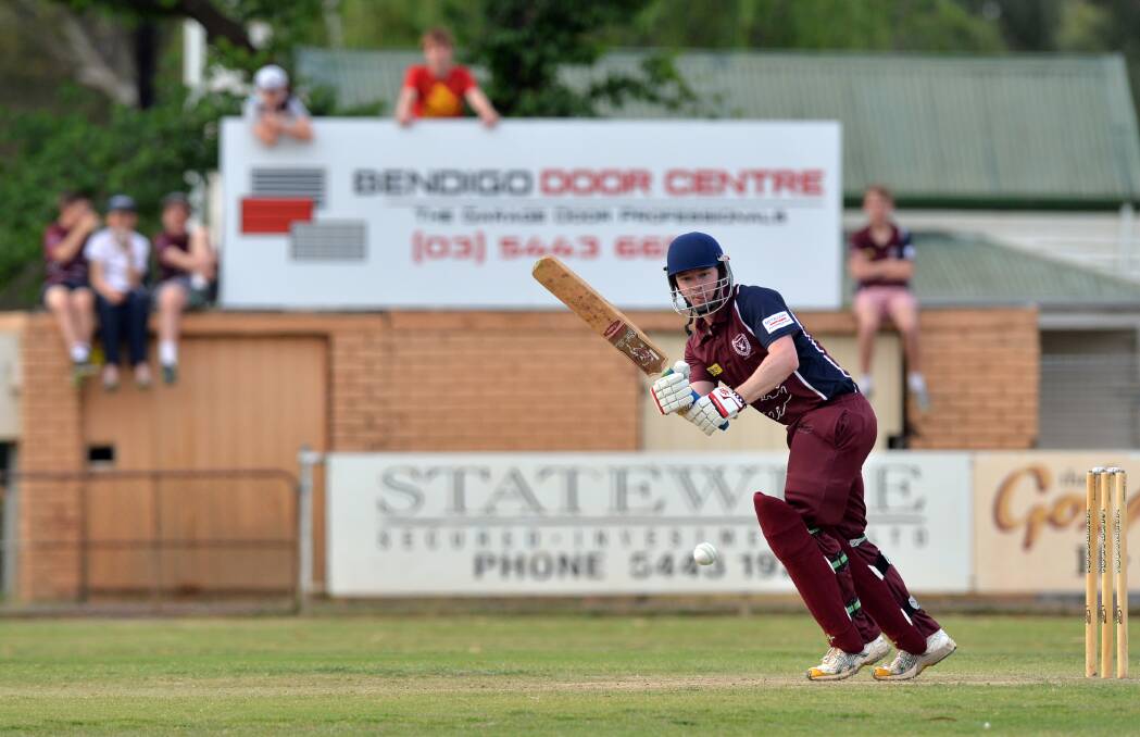 IN FORM: Joel Schneider hits the ball through mid-wicket in Sandhurst's Twenty20 win against Bendigo United. Picture: BILL CONROY 