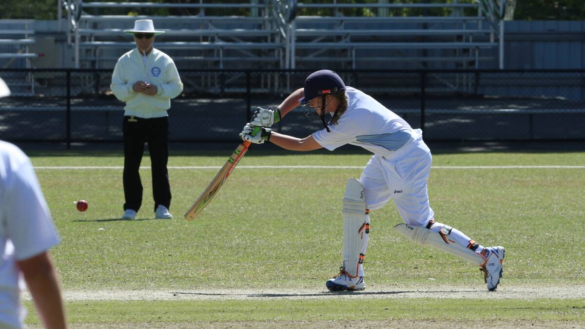 DEFENCE: Dahlia Glennie batting for New South Wales against ACT on Sunday at the Queen Elizabeth Oval in Bendigo. Picture: PETER WEAVING 
