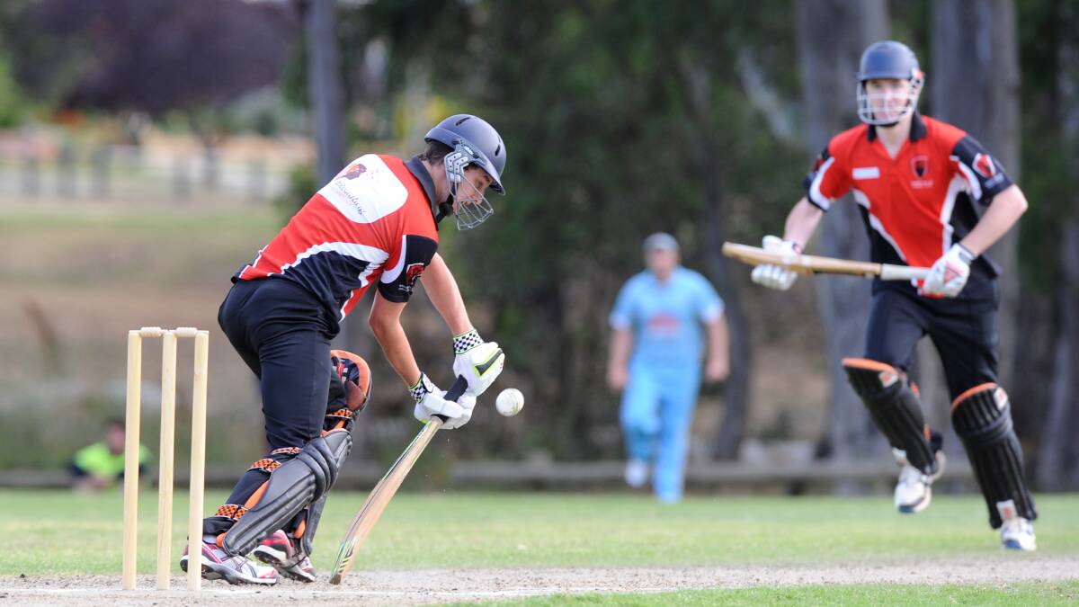 DEFENCE: Rhys Irwin batting for White Hills in the Twenty20 clash on Strathdale-Maristians turf at Bell Oval. Picture: JODIE DONNELLAN