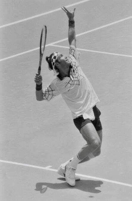 Pat Cash serves during his Australian Open campaign in 1995. 