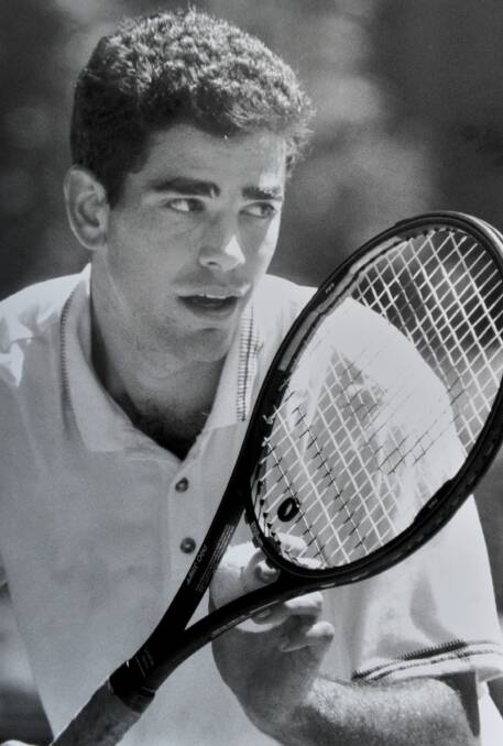 Pete Sampras prepares to serve at the 1995 Australian Open. 