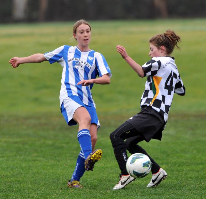 Tayla in action for Strathdale during the 2013 soccer season. Picture: JULIE HOUGH