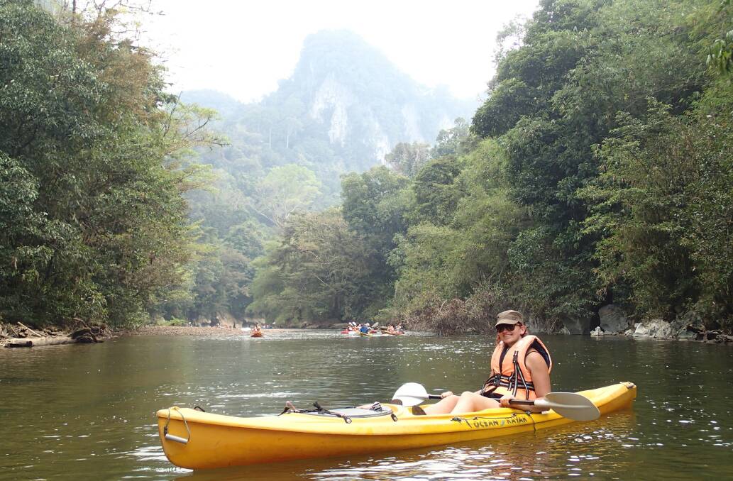 Kayaking in the jungle in Borneo.