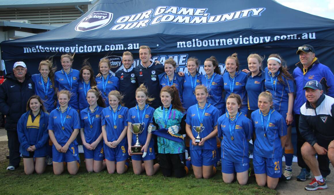 CHAMPIONS: Bendigo South East College's intermediate girls soccer team after their thrilling state title victory. Picture: CONTRIBUTED