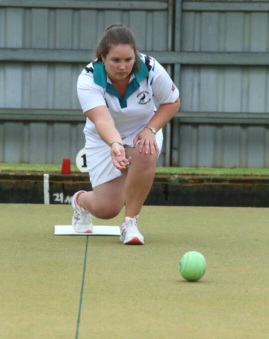 CONCENTRATION: Bendigo East lawn bowler Brooke Howes. Picture: PETER WEAVING