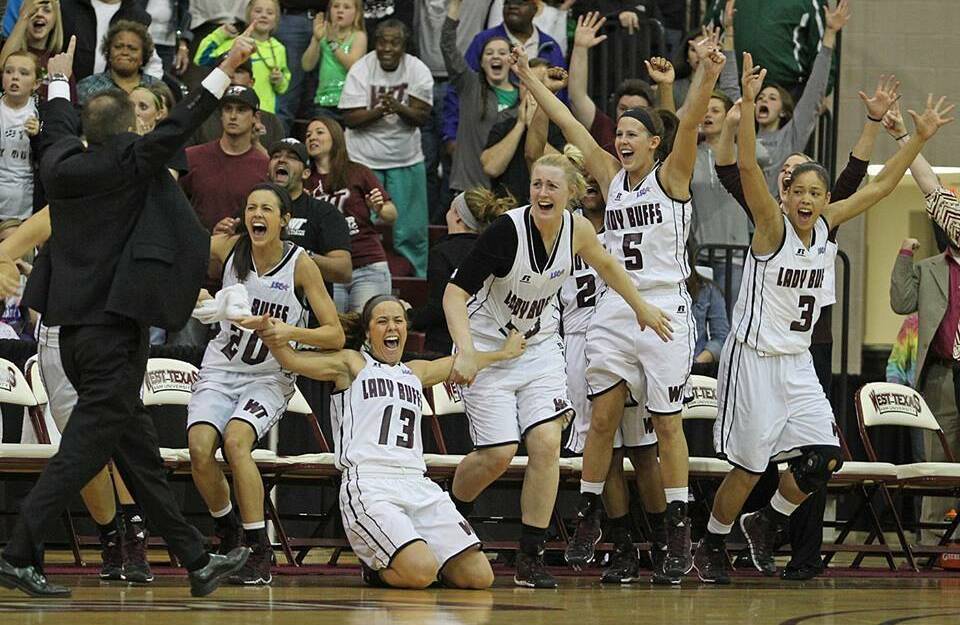 Maddison Wild, centre, celebrates a Lady Buffs victory. Picture: SUPPLIED