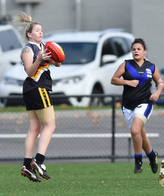 Sarah Baldwin in action against Melbourne Uni earlier this year. Picture: GLENN DANIELS