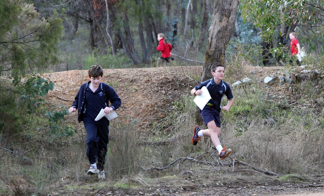 OUT AND ABOUT: Youngsters take part in the Bendigo primary schools orienteering carnival earlier this year.