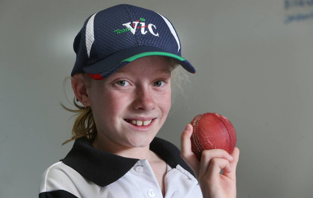 READY FOR ACTION: Letesha Bawden, 11, is still coming to grips with her selection to play cricket for School Sport Victoria's 12-and-under cricket side. Pictures: PETER WEAVING 