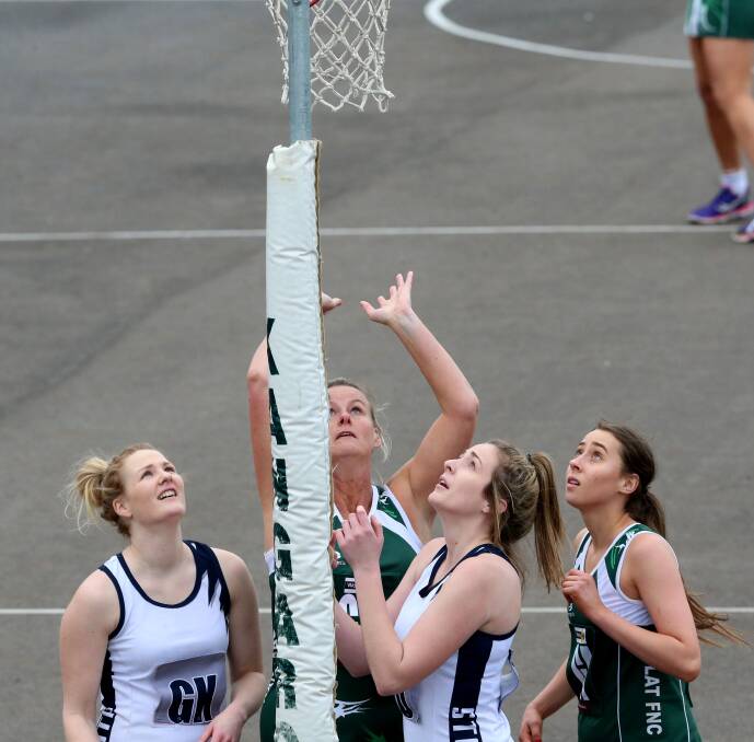 Nina takes a shot from close range during her final season of A-grade netball for the Roos. Picture: PETER WEAVING