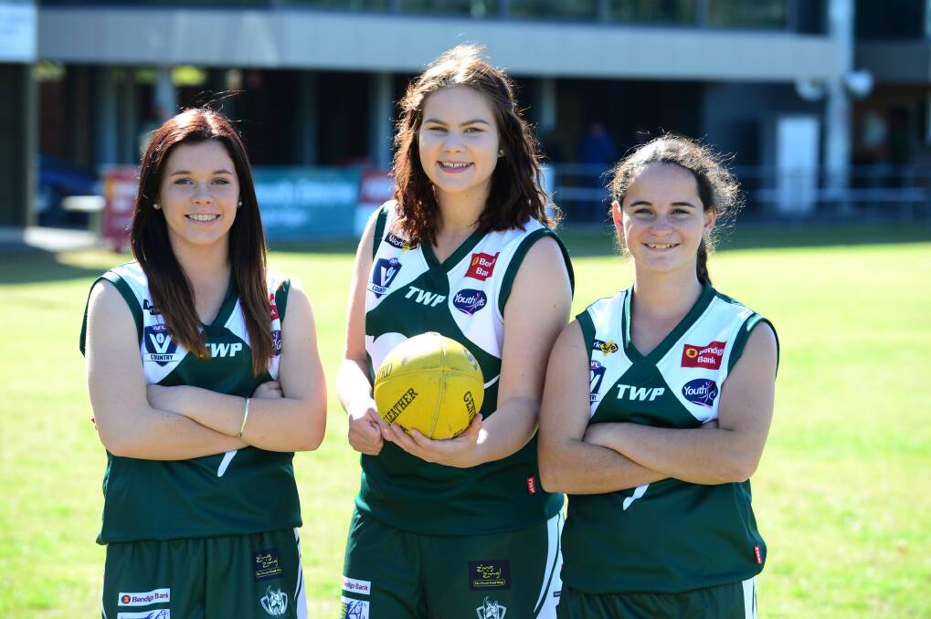 RARING: Bronte O'Keefe, Melanie Hull and Ashlee McLeod. Picture: PETER WEAVING
